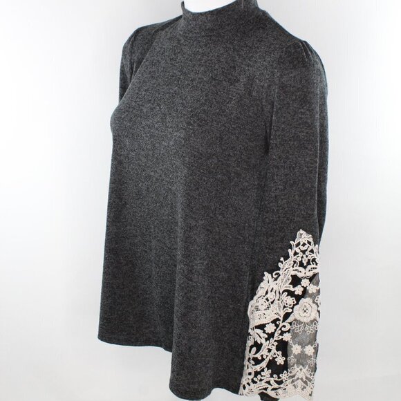 Altar'd State Shirt with lace sleeves - Picture 1 of 7